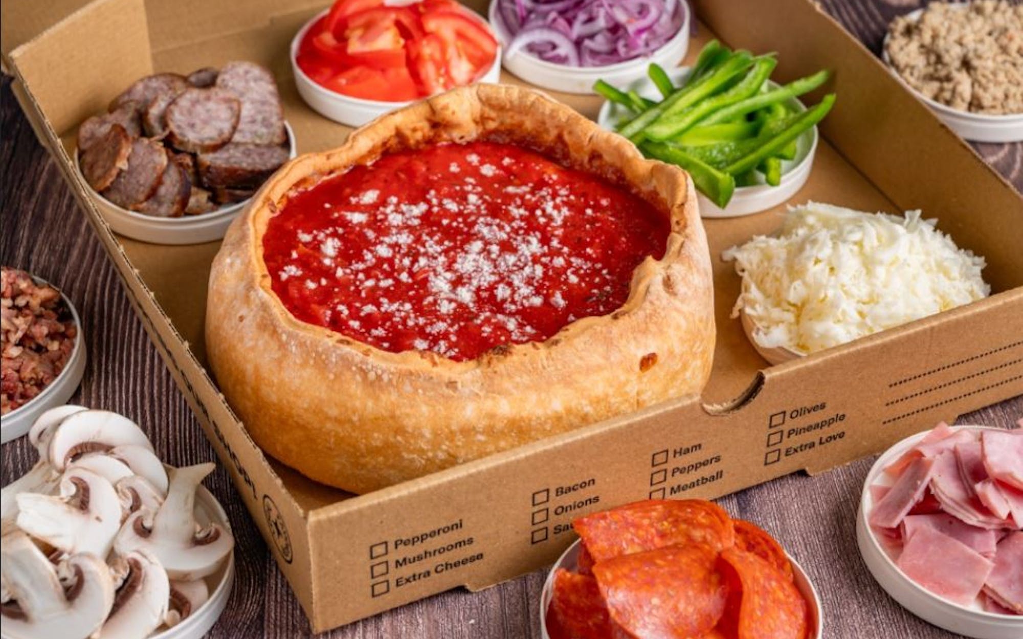 Supreme Deep Dish Pizza